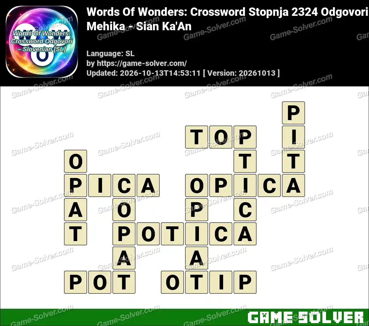 Words Of Wonders: Crossword Stopnja 2324 Odgovori – Mehika – Sian Ka’An
